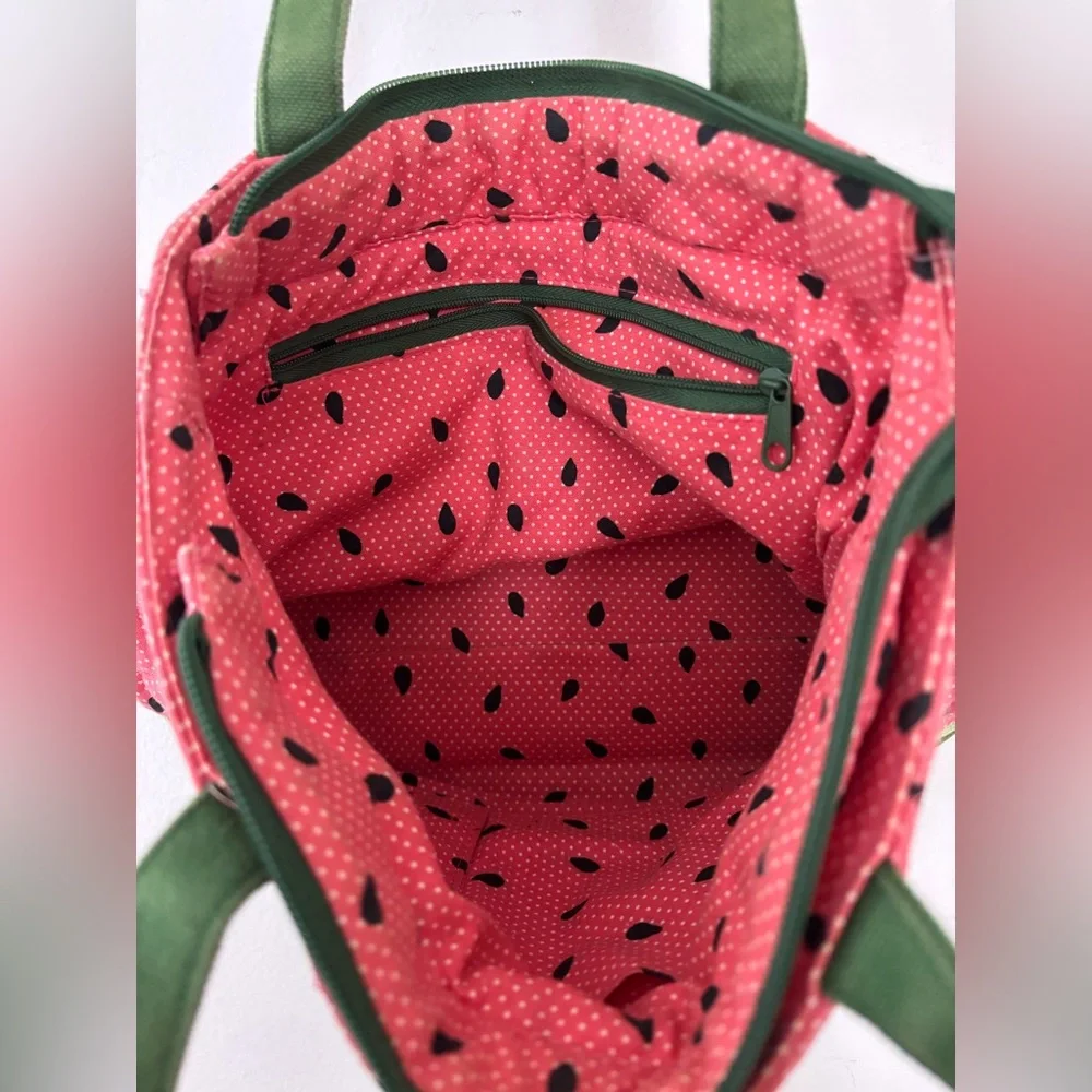 Vintage Longaberger Watermelon Hand Bag Purse Summer Tote - Picture 5 of 10